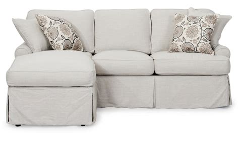Horizon Light Gray Slipcovered Sleeper Sofa and Chaise | Cushions on sofa, Slipcovered sofa ...