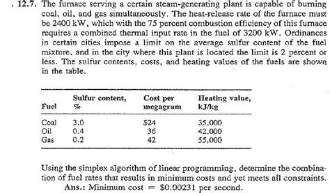 Solved 12.7. The furnace serving a certain steam-generating | Chegg.com