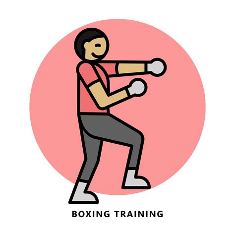 Boxing Fighter Sport Icon Symbol. Boxer Training Vector Illustration ...