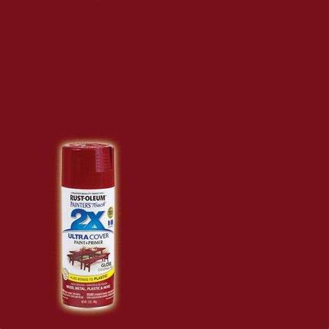 Rust-Oleum Painter's Touch 2X 12 oz. Gloss Colonial Red General Purpose Spray Paint-249116 - The ...