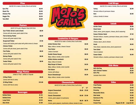 Menu – Mojos Grill