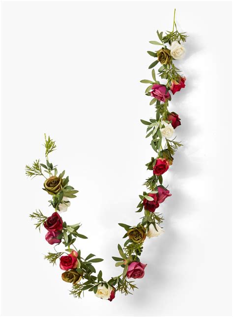 5ft Cream, Pink, Red, | Green wedding flowers, Rose garland, Pink green wedding
