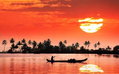 Kerala Backwater Sunset,India - Sunsets & Nature Background Wallpapers on Desktop Nexus (Image ...