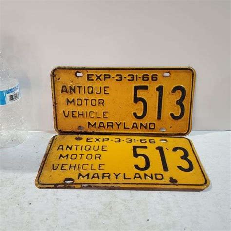 Antique Motor Vehicle Maryland License Plates - Trice Auctions