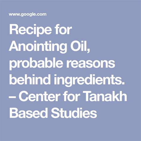 Recipe for Anointing Oil, probable reasons behind ingredients. | Ingredients, Oils, Recipes