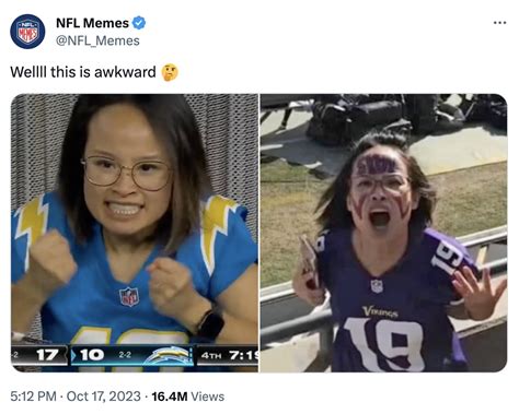 NFL Chargers fan wearing Vikings jersey | NFL Industry Plant Chargers Fan Theory | Know Your Meme