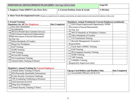 INDIVIDUAL DEVELOPMENT PLAN (IDP)