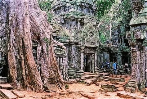 Angkor-wat-temple2(sketch) by T-Douglas-Painting on DeviantArt