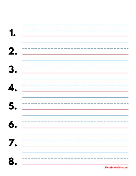 Red And Blue Lined Handwriting Paper Printable For Kindergarten - Paul ...