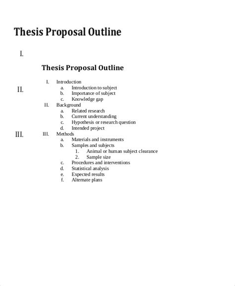 15+ Thesis Outline Templates - Sample ,Example, Format Download | Free & Premium Templates