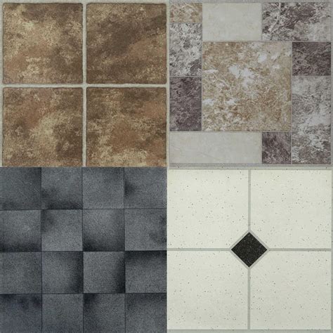 Large Self Adhesive Vinyl Floor Tiles | Marble Design | Kitchen and Bathroom Lino Flooring ...