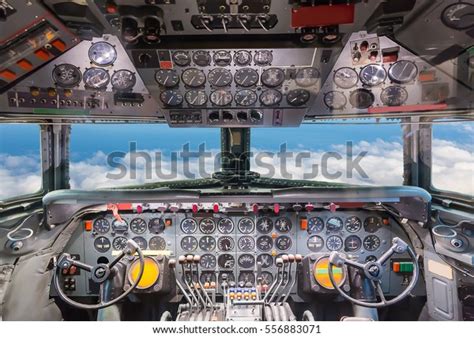 Airplane Cockpit View Stock Photo (Edit Now) 556883071