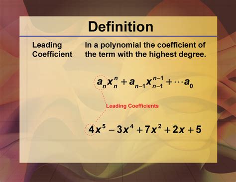 Definition--Polynomial Concepts--Leading Coefficient | Media4Math