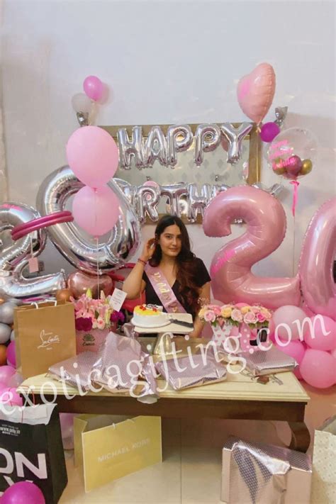 Buy Balloon Bunch Of Number "20" In Silver & Pastel Pink With Latex ...