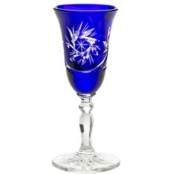 Polish Art Center - Stemmed Cobalt Blue Crystal Cordial Glasses - Set ...