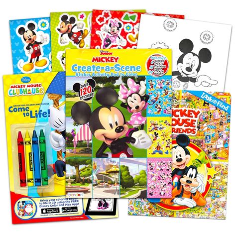 Disney Mickey Mouse Sticker Activity Books for Kids - Bundle with ...