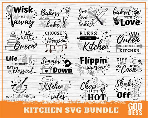 Kitchen Sayings SVG Bundle for Mom's Kitchen Decor | Etsy