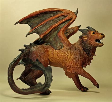 OOAK Fantasy Manticore Lion Beast Sculpture Siege