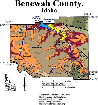 Geologic map of Benewah county