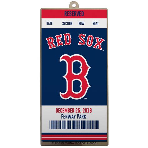 BOSTON RED SOX Metal Ticket Ornament - Bob’s Stores