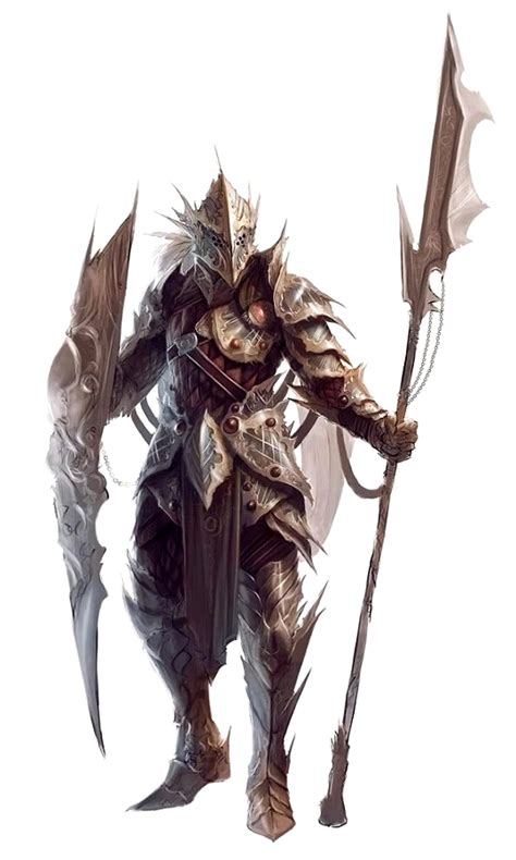 Male Human Polearm and Shield Fighter Knight in Plate Mail - Pathfinder PFRPG DND D&D d20 ...