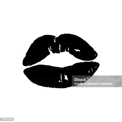 Black Lips Girl Silhouette Isolated On White Background Vector Image Of ...