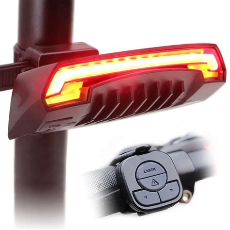 LED Bike Tail Light Wireless Remote Control Cycle Rear Light Turning Lights,Ground Lane Alert ...