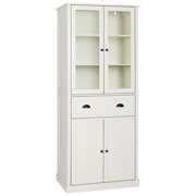 VEIKOUS 72'' Kitchen Pantry Storage Cabinet Cupboard with Framed Glass ...