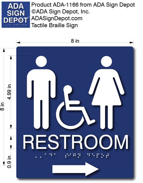 Unisex Wheelchair Accessible Restroom Sign with Direction Arrow – ADA Sign Depot