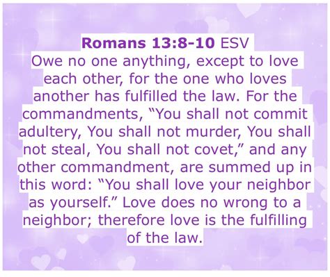 Romans 13:8-10 | Commit adultery, Romans 13, Spiritual quotes