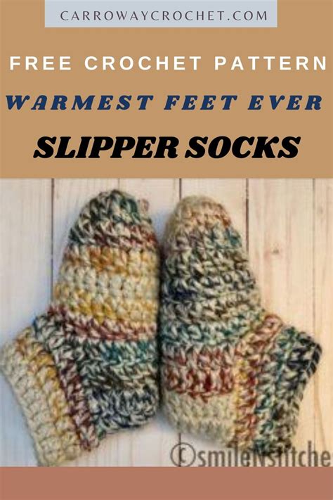 Free Slipper Socks Crochet Pattern, The Warmest Feet Ever Slipper Socks ...