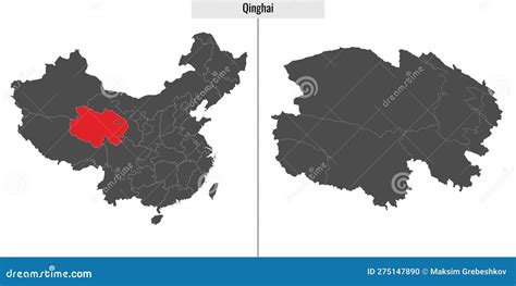 Map of Qinghai Province of China Stock Vector - Illustration of ...