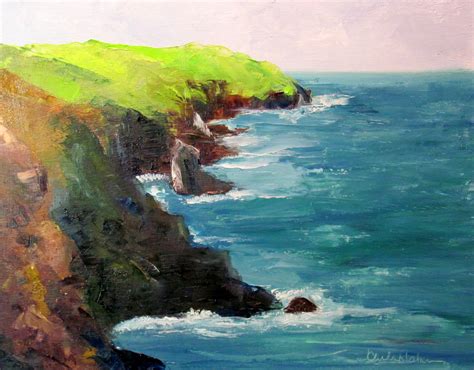 Palette Knife Painters, International: "Cliffs at Dingle, Ireland", by ...