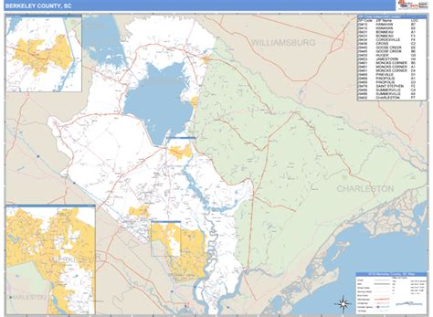 Berkeley County, South Carolina Zip Code Wall Map | Maps.com.com