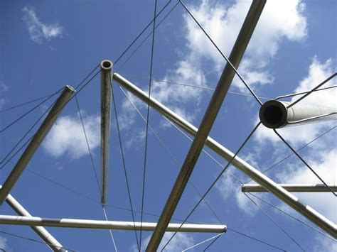 Tensegrity sculpture detail. Storm King Art Center, 500 acre sculpture garden in Mountainvi ...