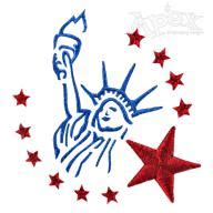Statue of Liberty Crown Glasses Embroidery Design | Apex Embroidery Designs, Monogram Fonts ...
