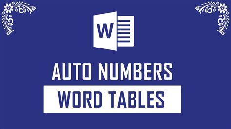 How To Set Auto Numbering In Word Table - Printable Templates Free