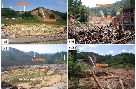 Rainfall-induced landslides by the Typhoon Bilis. a Examples of shallow ...