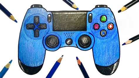 HOW TO DRAW PLAYSTATION CONTROLLER | HOW TO DRAW A PS4 CONTROLLER - YouTube