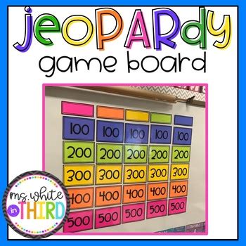 Jeopardy Game Board by Ms White in Third | TPT