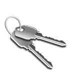 Vector clip art of old style door key with shadow | Free SVG