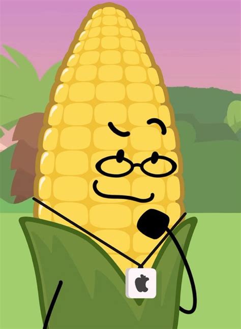 an animated corn on the cob with glasses