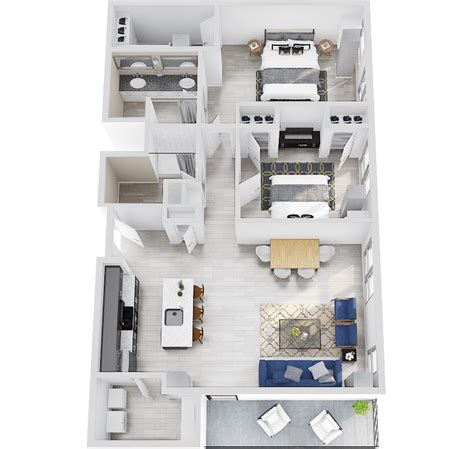 Floor Plan 09 Prime: 2 Bedroom Apartment Cincinnati | The Blonde