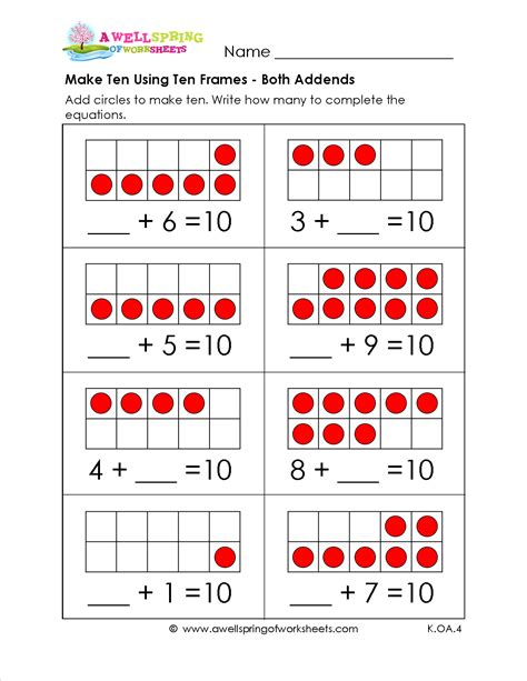 Grade 1 Adding A Ten Worksheet