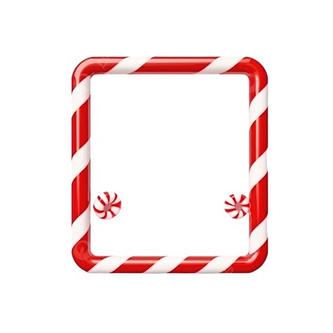 3d Candy Cane Square Frame, Xmas, Candy, Circle PNG Transparent Image and Clipart for Free Download