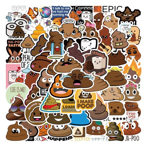 YOKSAS 60Pcs April Fool's Day Prank Poos Poop Stickers for Decorating ...