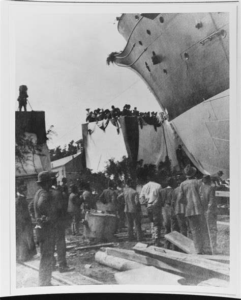 NH 69808 USS INTREPID (Bark), launching ceremony