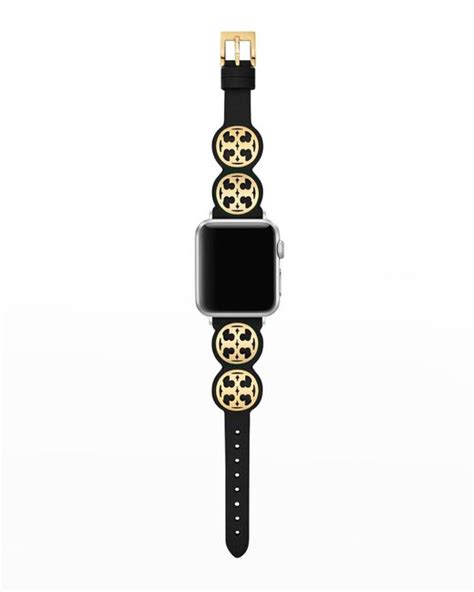 Tory Burch Miller Leather Apple Watch Band In Black, 38-41mm in White ...