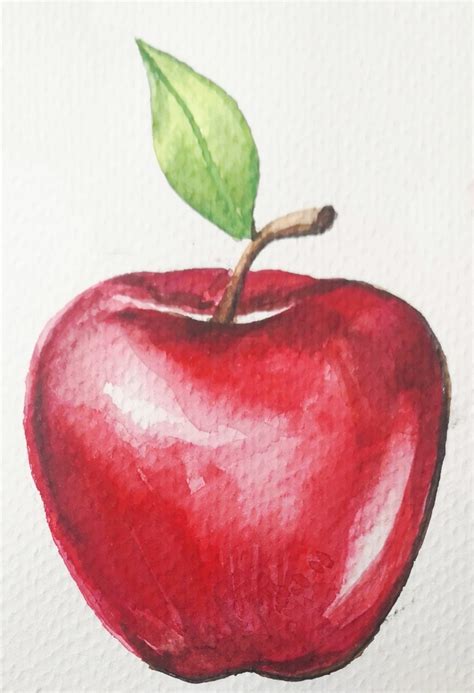 How to draw an apple in Watercolor come to see my online class