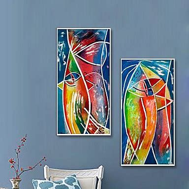 Abstracte Kunst Mooie Kleuren Schilderijen Stijl Ingelijste doek Set ...